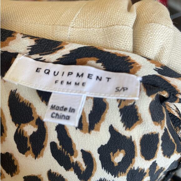Equipment Aubrey Dress Silk Leopard Cheetah Relaxed Shift Dress Size Small - Picture 6 of 7